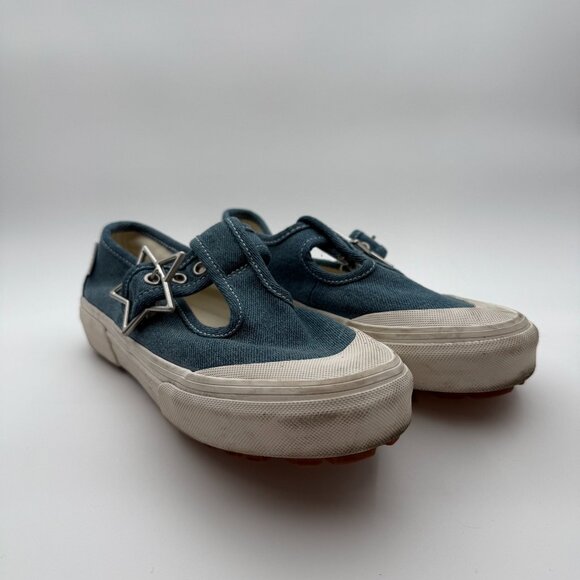 Vans Womens Mary Jane Shoes Sneakers Blue Denim Style 93 Buckle Platform Size‎ 5 - Picture 2 of 5